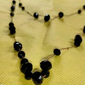 2 Layer Black Stone Necklace