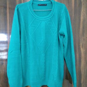 Sea Green Woolen Sweatshirt Top