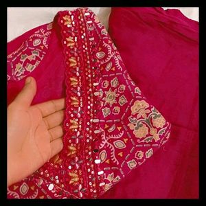 Magenta Colour Pathani Kurta