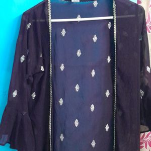 Dark Wine Colour Georgette 2pice