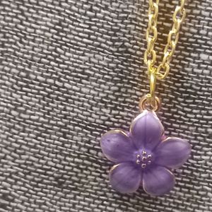 Purple Flower Pendant Chain