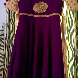 Embroidery Girls Velvet Dress