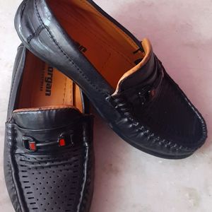 Two Time Use Black Loafer Shoes