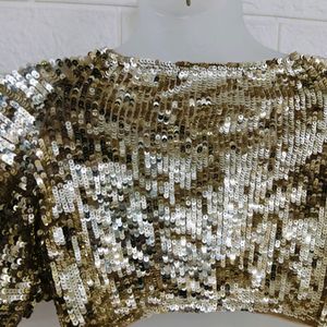 GOLDEN COLOR CROP SHRUG