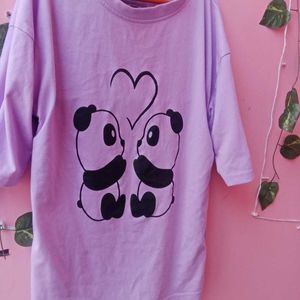 Purple ( Casual Wear) Cute Panda Printer T Shirts