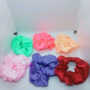 New 6 Pieces Scrunchies With Free Courier Bags