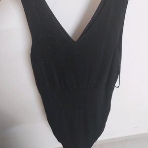 Forever New Part Wear Shimmer Black Dress