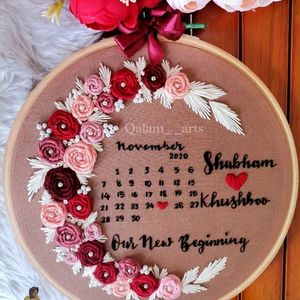 Embroidered Calendar Hoop