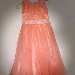 Light Orange Ethnic Gown.