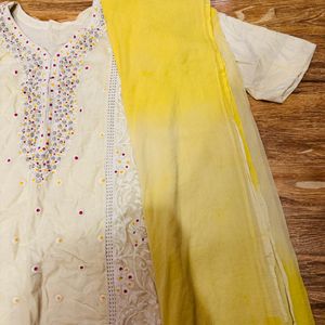 yellow kurti set