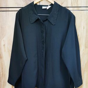 Black Embroidery Work Shirt Size-58