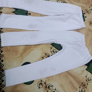 Combo Of White Plain Leggings For 4-6 Years Girl