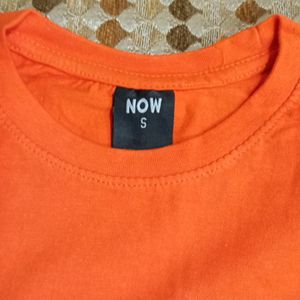 NOW Orange Oversized Tshirt For Women