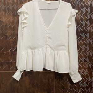 H&M old money White Top