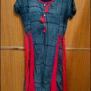 Black And Red Kurta