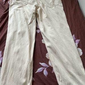 Baggy Jeans In Beige Color