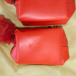 Myglamm Red Pompom Pouch Pack Of 2