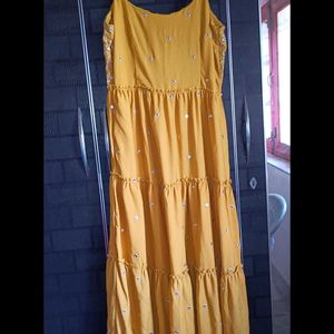 Vishudh Bright Yellow Floral Dress With Dupatta