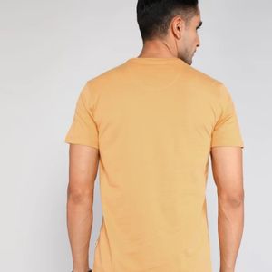 Louis Philippe Yellow Printed Tshirt Men