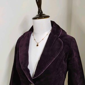 🆕 Vintage Wine/Purple Luxurious Velvet Blazer