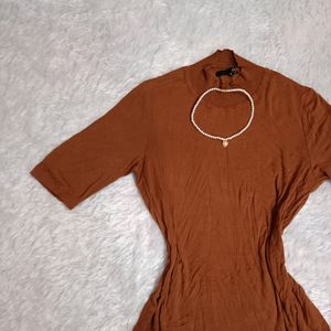 Basic Fitted Brown Color Tee