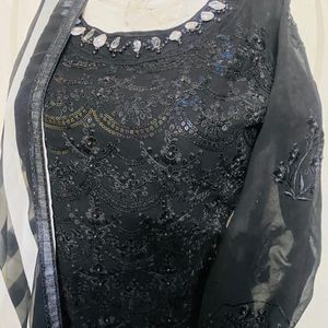 3 Pec Pakistani Dizinar Black Suit