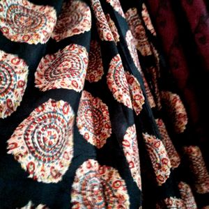 HaIf Jamdani Or Ajrakh print Bengal Handloom Saree