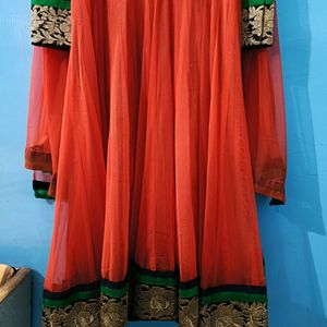 Orange Anarkali Suit With Dupatta 🟠