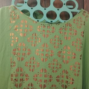 Green Embroidery Anarkali Kurti