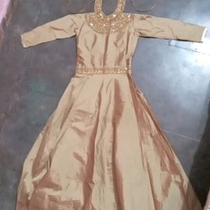 Golden Gown With Shining Stones