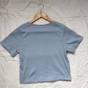 Powder Blue Boxy Fit Top