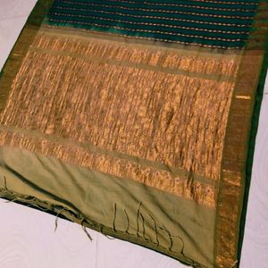 Multi colour cotton pure Gadwal saree