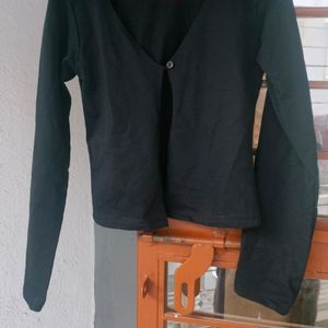 Crop Black Cardigan Like Jacket