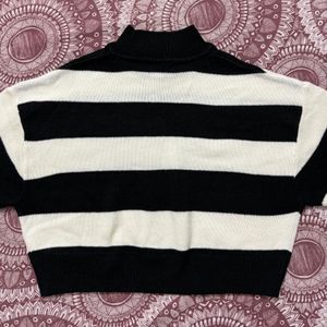 H&M Polo Neck Striped Sweater