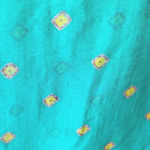 Beautiful Sea Green Colour Saree Bandhini Print