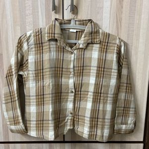 Brown beige Flannel Shirt For Layering