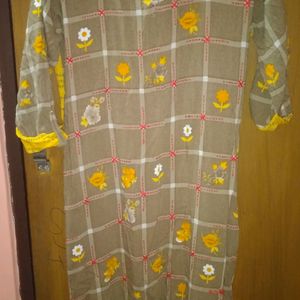 Yellow Cotton Kurti