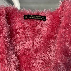 Pink Women’s Furr Jacket Party Wear