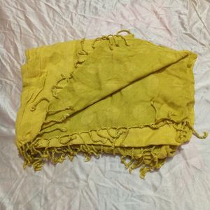 Yellow Printed Plain Stole Shawl (Women)