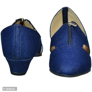 Blue Synthetic Solid Wedges For Women