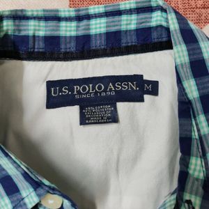 U.S Polo Assn. Men Checks Regular Fit Cotton Shirt