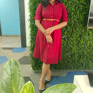 Red Dress With Belt ❤️❤️❤️