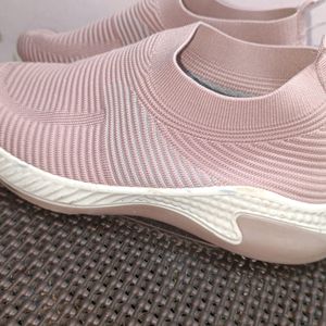 Pink Mesh Casual Shoes For Women