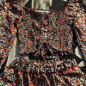 Flowerprint Co-ord Skirt And Top