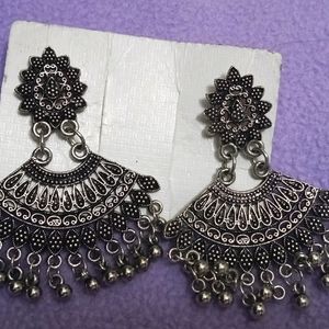 Beautiful Silver Oxidised Earrings Pack Of 2