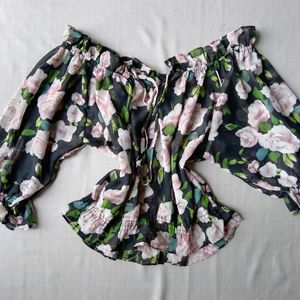 New Korean Off Shoulder Floral Bardot