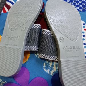 Grey And White Colour Slipper