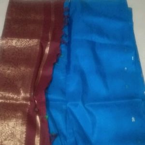 Blue Maroon Kanjivaram Silk Saree