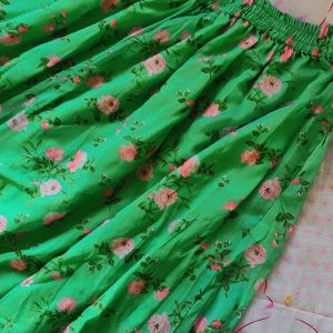 Black And Gree Floral Skirts