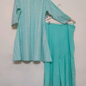 A Line Kurti With Sharara